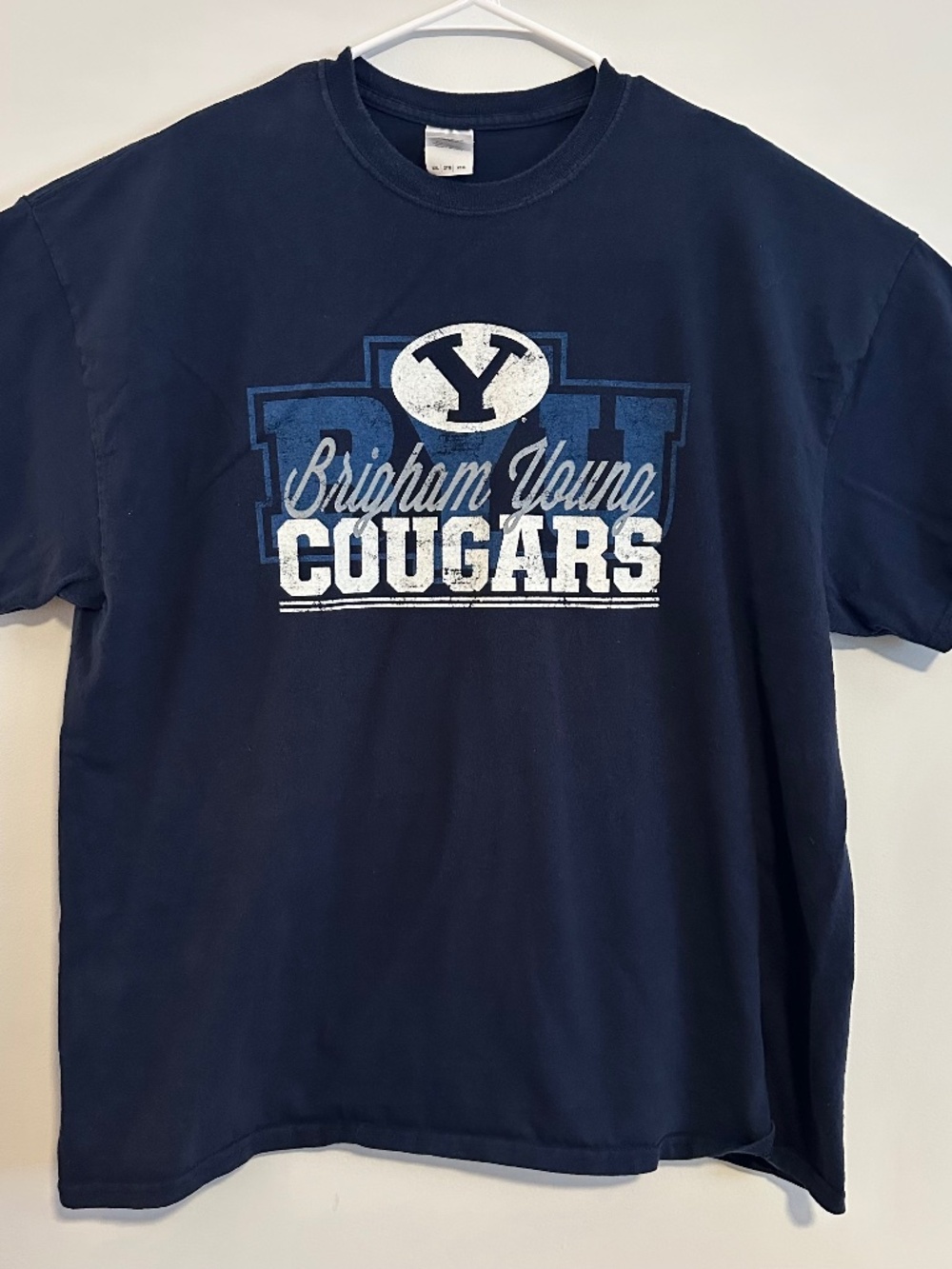 BYU Cougars Navy T Shirt Size 2XL College Football Fan Apparel Short Sleeve